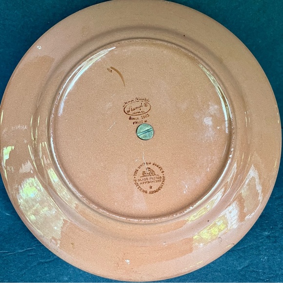 VTG Stangl Tidbit Plate Fruit Pattern Grapes Yellow Apple Cherries Mid-century - Picture 4 of 4